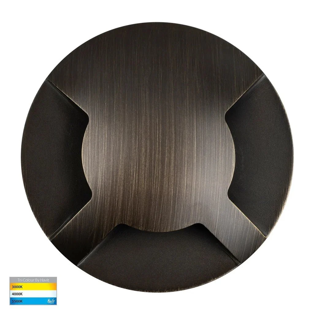 Viale LED in-Ground Light Triple Way in 316 Stainles Steel, Antique Brass, Brass or Graphite Havit Lighting - HV19082T - Image 5