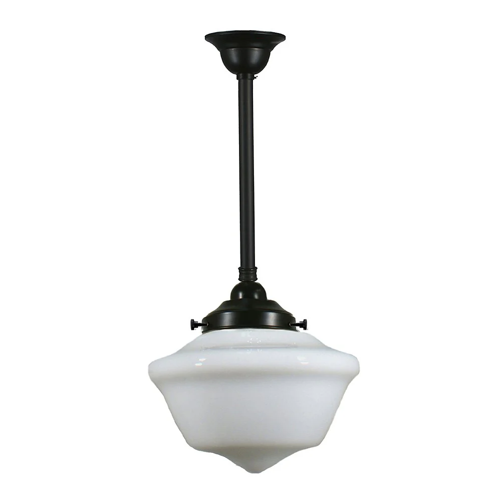 Victorian 9" or 12" or 16" 1 Light ROD Pendant Light - Black/Chrome/Polished Brass/Chrome Retro