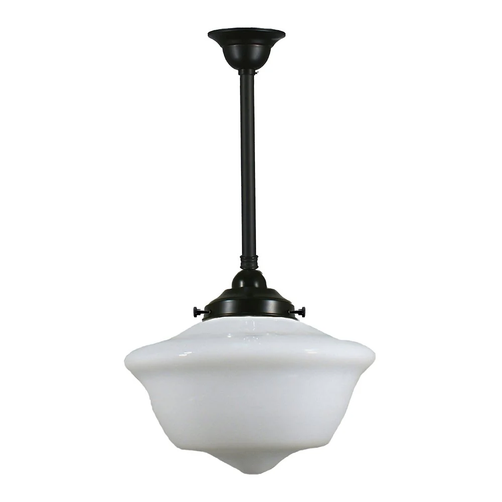 Victorian 9" or 12" or 16" 1 Light ROD Pendant Light - Black/Chrome/Polished Brass/Chrome Retro - Image 5