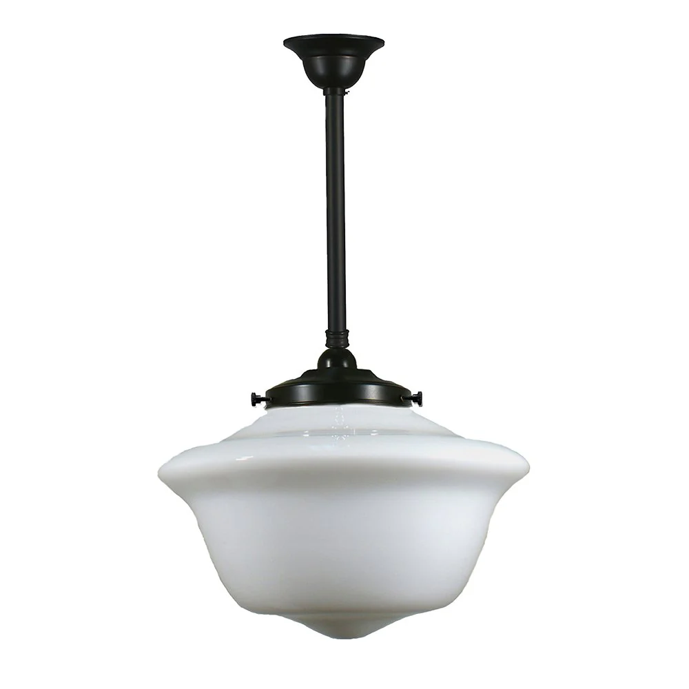 Victorian 9" or 12" or 16" 1 Light ROD Pendant Light - Black/Chrome/Polished Brass/Chrome Retro - Image 9