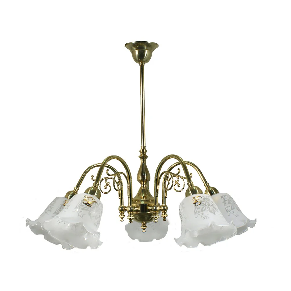 Victoriana 3 or 5 Light Brass Pendant Light - Polished Brass - Image 2