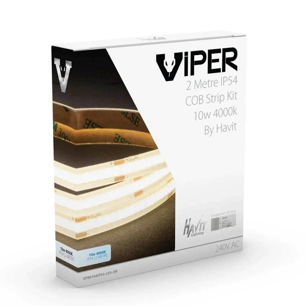 Viper COB LED Strip Kit 10w Per Metre 2m 3k, 4k, 5k Havit Lighting - VPR976XIP54-320-2M - Image 5
