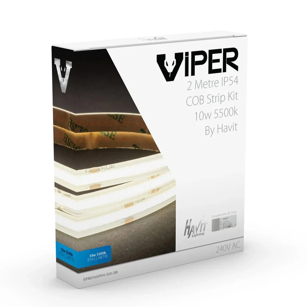 Viper COB LED Strip Kit 10w Per Metre 2m 3k, 4k, 5k Havit Lighting - VPR976XIP54-320-2M - Image 8