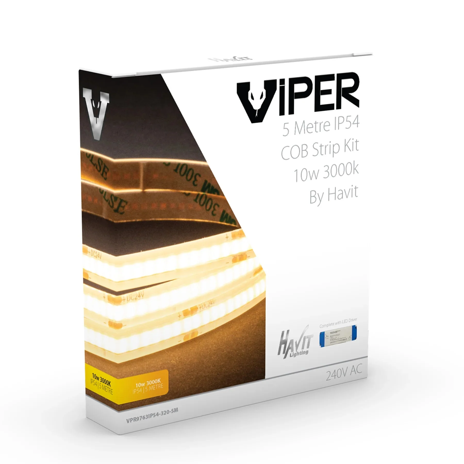 Viper COB LED Strip Kit 10w Per Metre 5m 3k, 4k, 5k Havit Lighting - VPR976XIP54-320-5M - Image 6