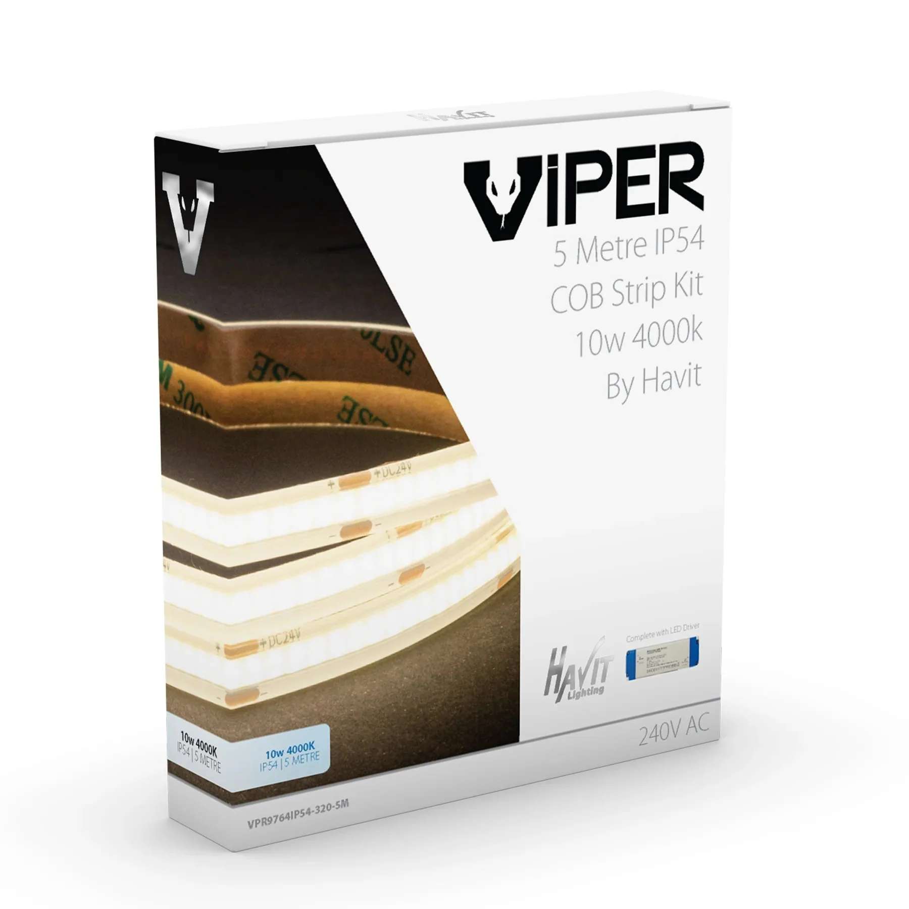 Viper COB LED Strip Kit 10w Per Metre 5m 3k, 4k, 5k Havit Lighting - VPR976XIP54-320-5M - Image 7
