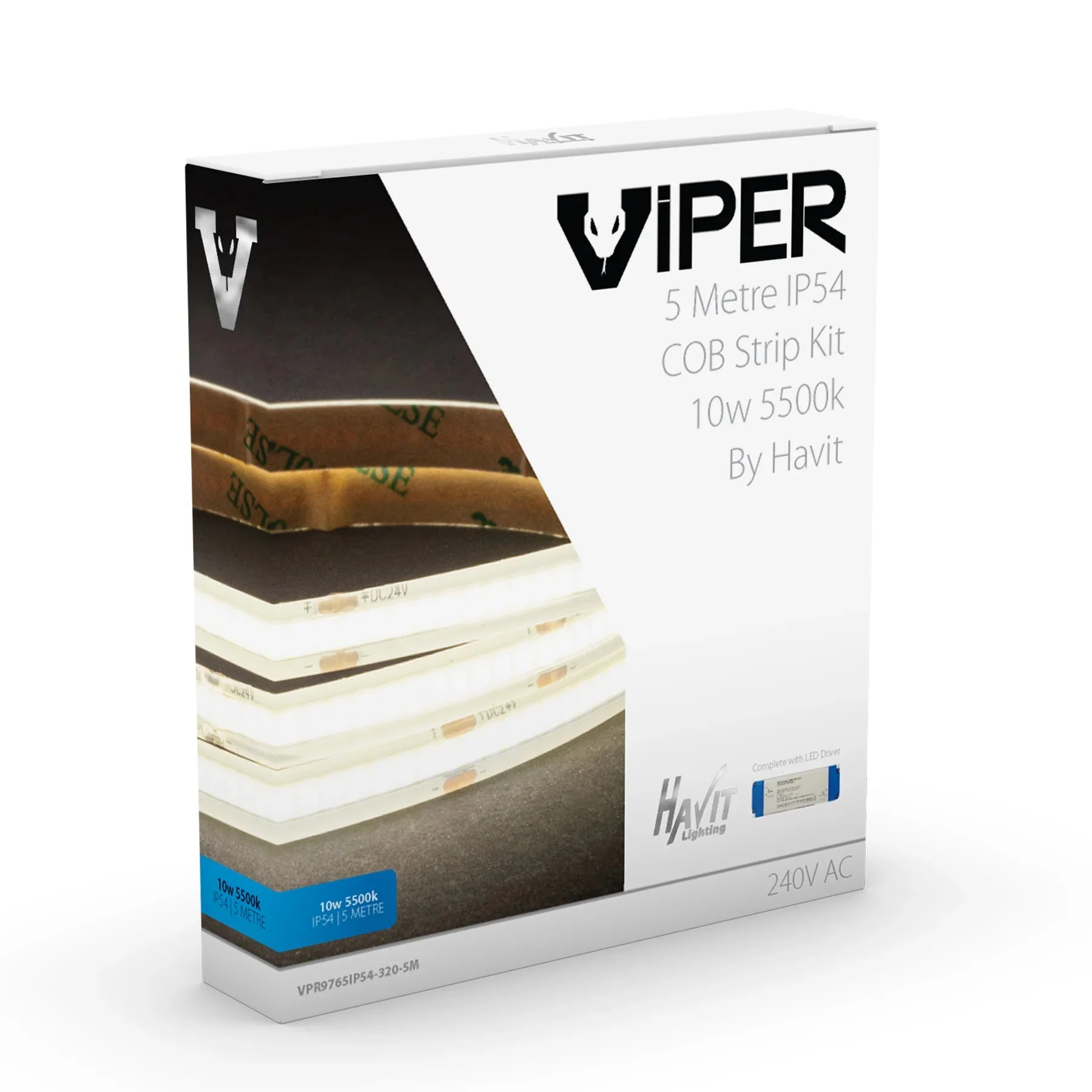 Viper COB LED Strip Kit 10w Per Metre 5m 3k, 4k, 5k Havit Lighting - VPR976XIP54-320-5M - Image 8