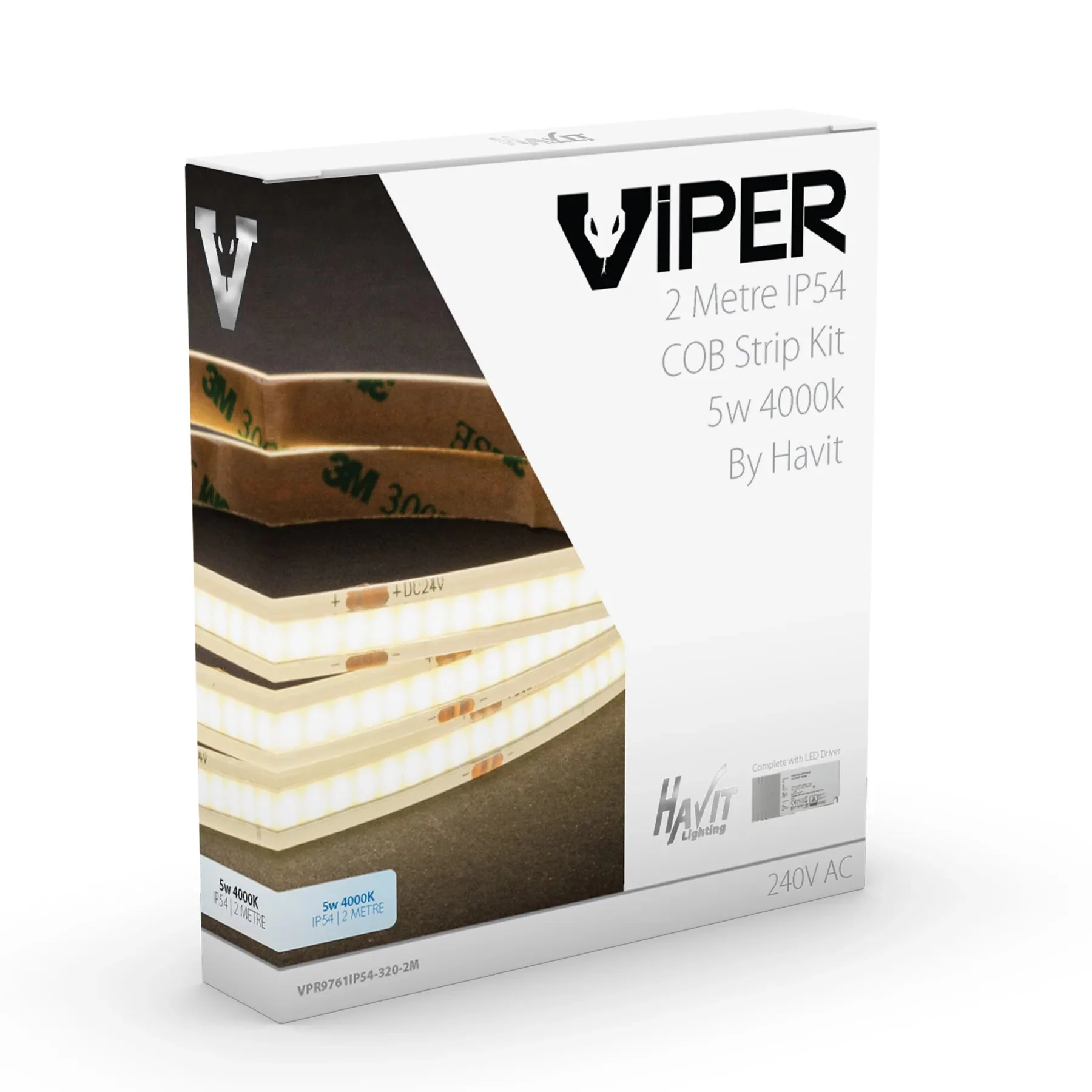 Viper COB LED Strip Kit 5w Per Metre 2m 3k, 4k, 5k Havit Lighting - VPR976X0IP54-320-2M - Image 7