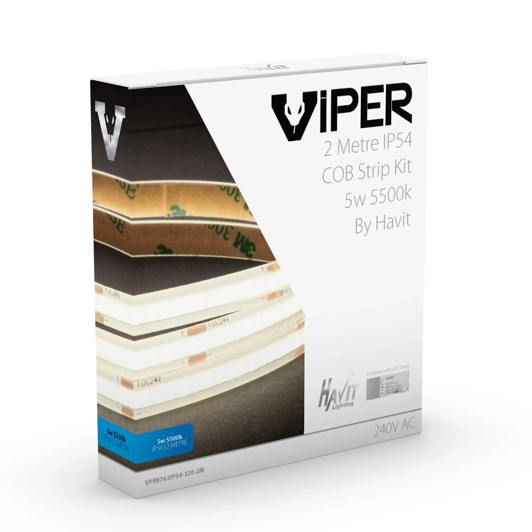 Viper COB LED Strip Kit 5w Per Metre 2m 3k, 4k, 5k Havit Lighting - VPR976X0IP54-320-2M - Image 8