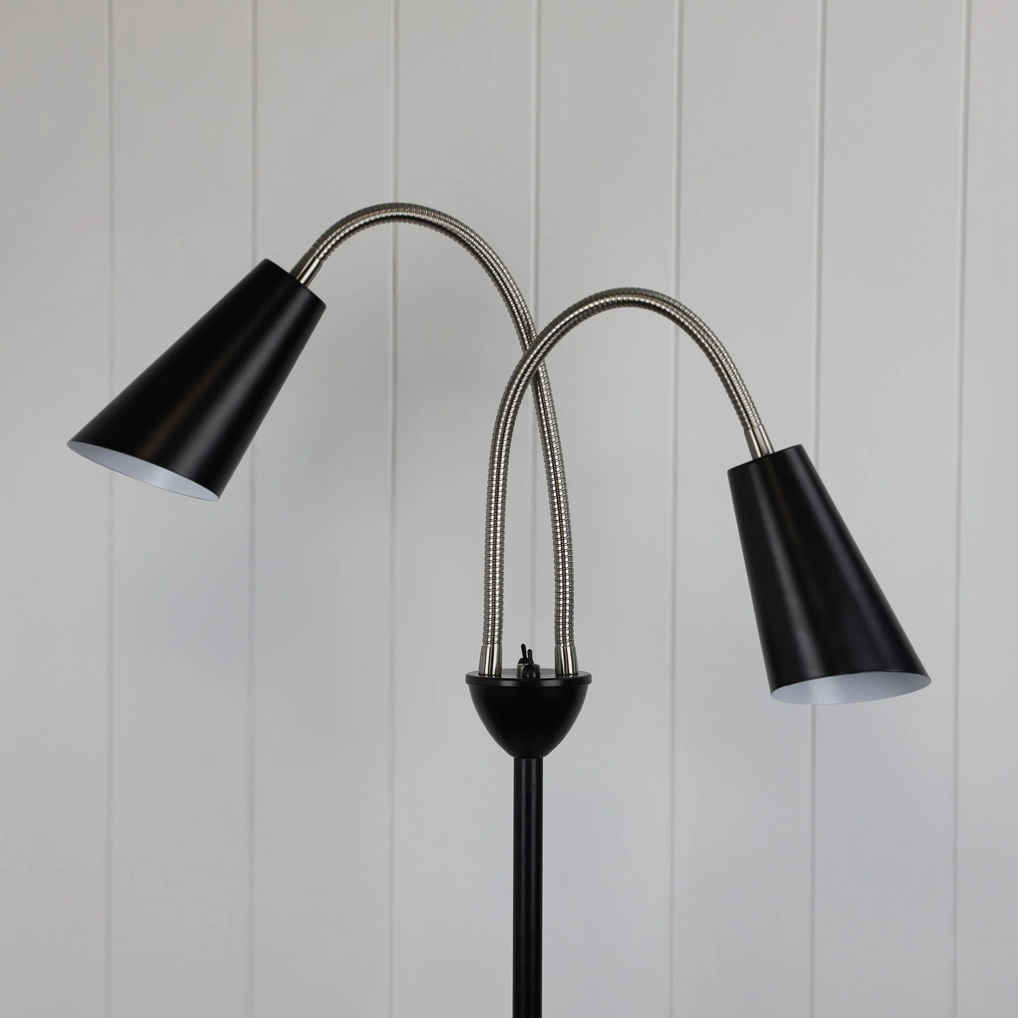 Walt 2 Light Floor Lamp Black & Brushed Chrome - SL98812BC - Image 3