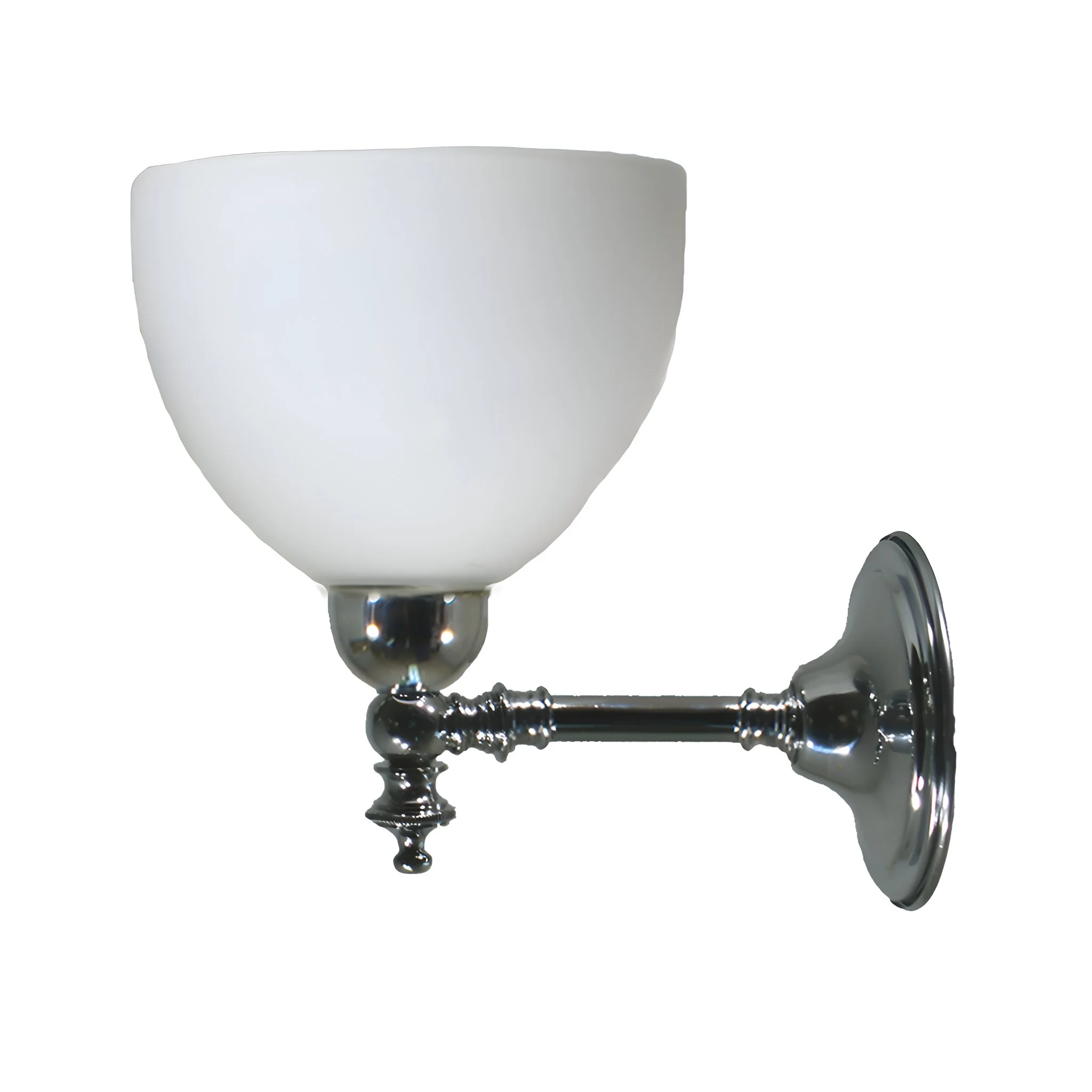 WAUBRA 1 Light Opal Matt Chrome Wall Light