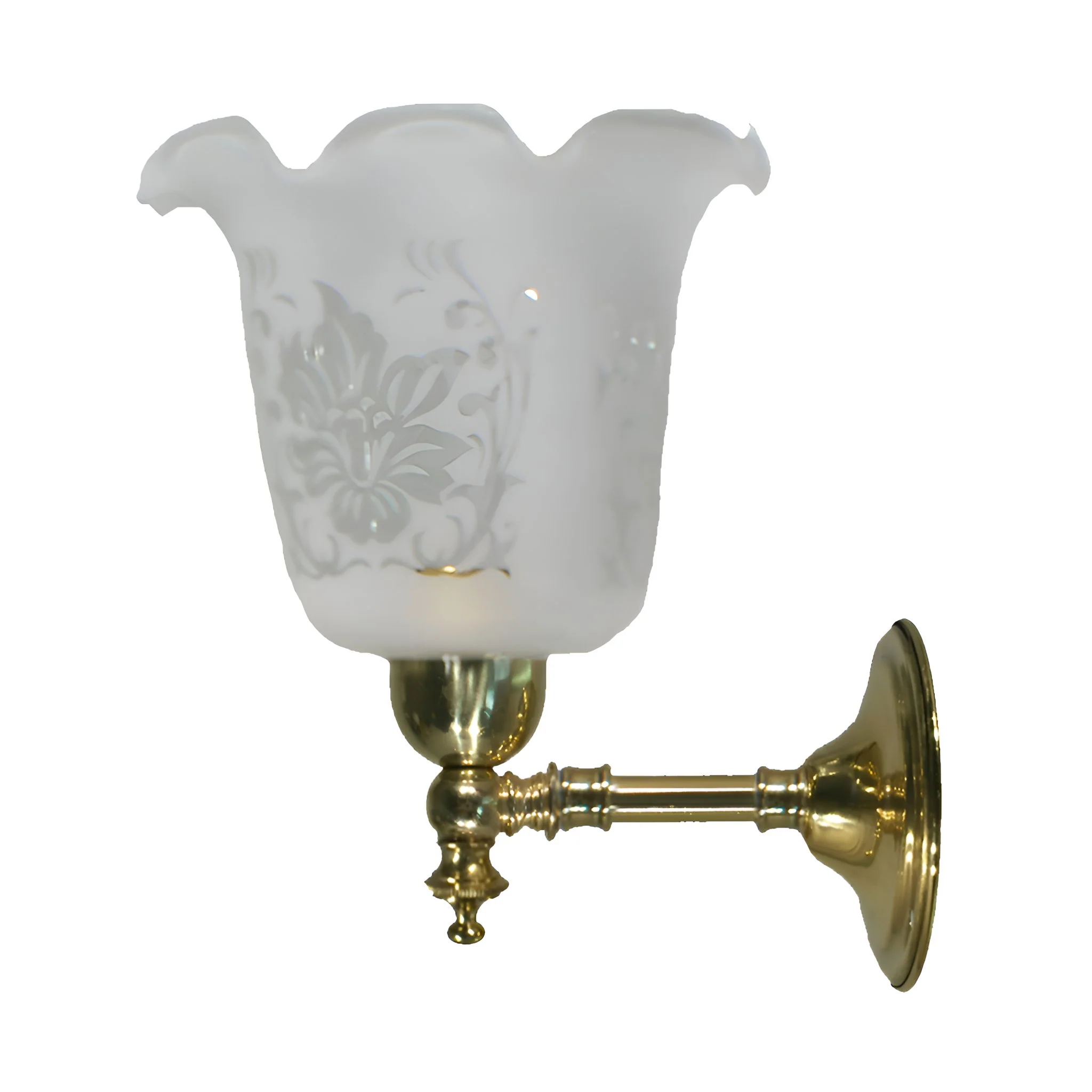 WAUBRA 1 Light Frosted Etched Brass Wall Light