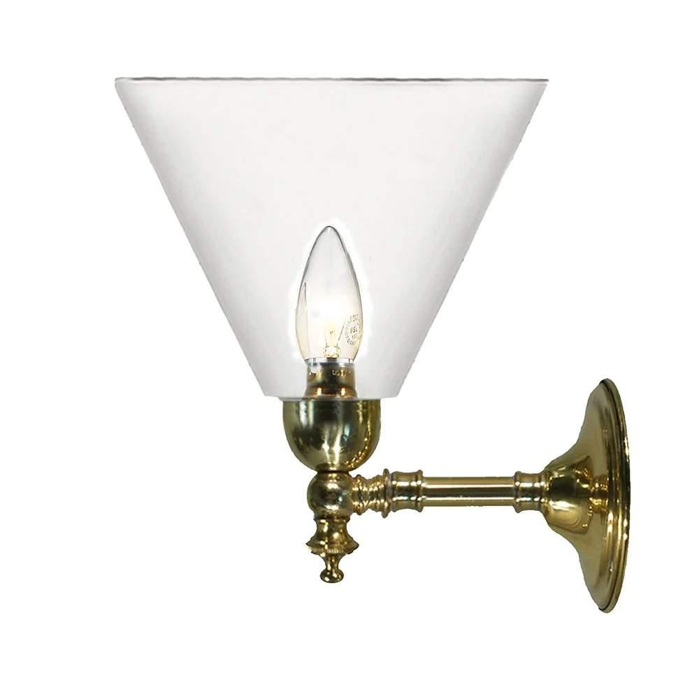 WAUBRA 1 Light  Opal Matt or Clear Glass Wall Light - Brass or Chrome - Image 3