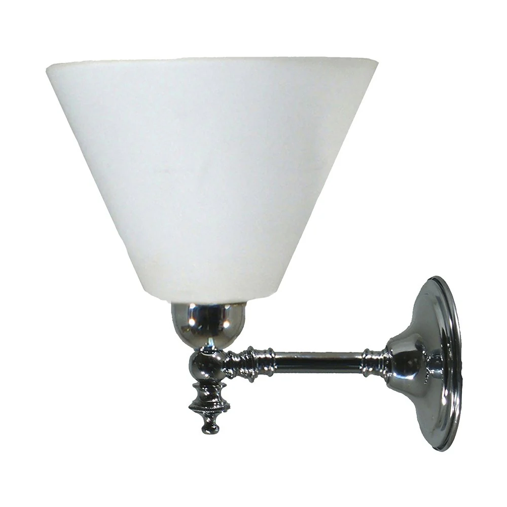 WAUBRA 1 Light  Opal Matt or Clear Glass Wall Light - Brass or Chrome - Image 4