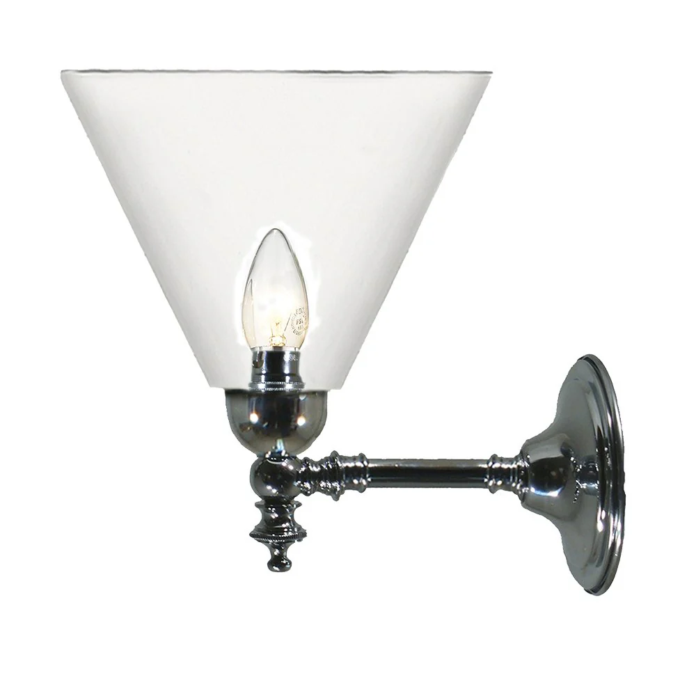 WAUBRA 1 Light  Opal Matt or Clear Glass Wall Light - Brass or Chrome - Image 5