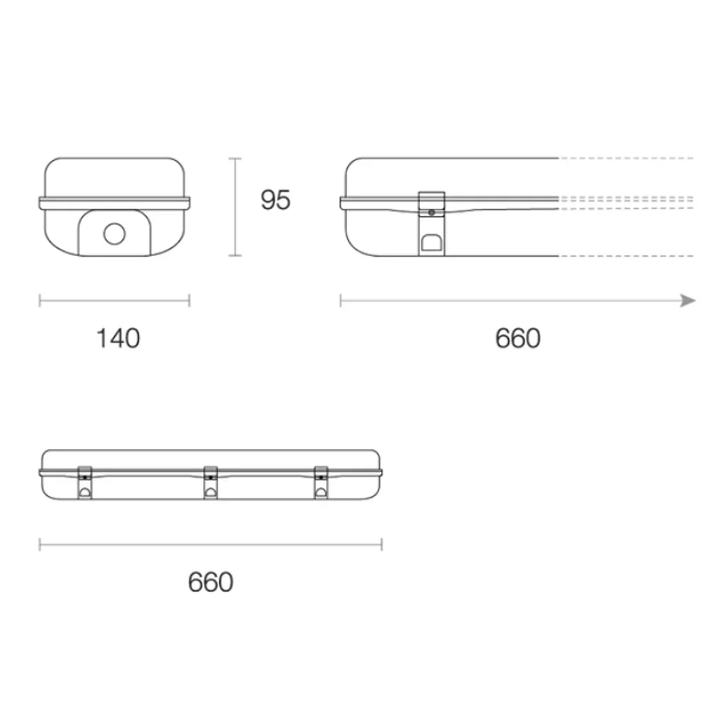 ZWP22 Weatherproof 17w LED Batten Light 4000k in White - Image 2